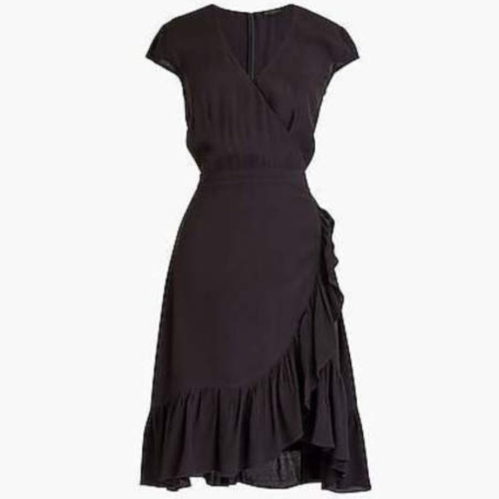 J. Crew Faux Wrap Drapey Crepe Dress